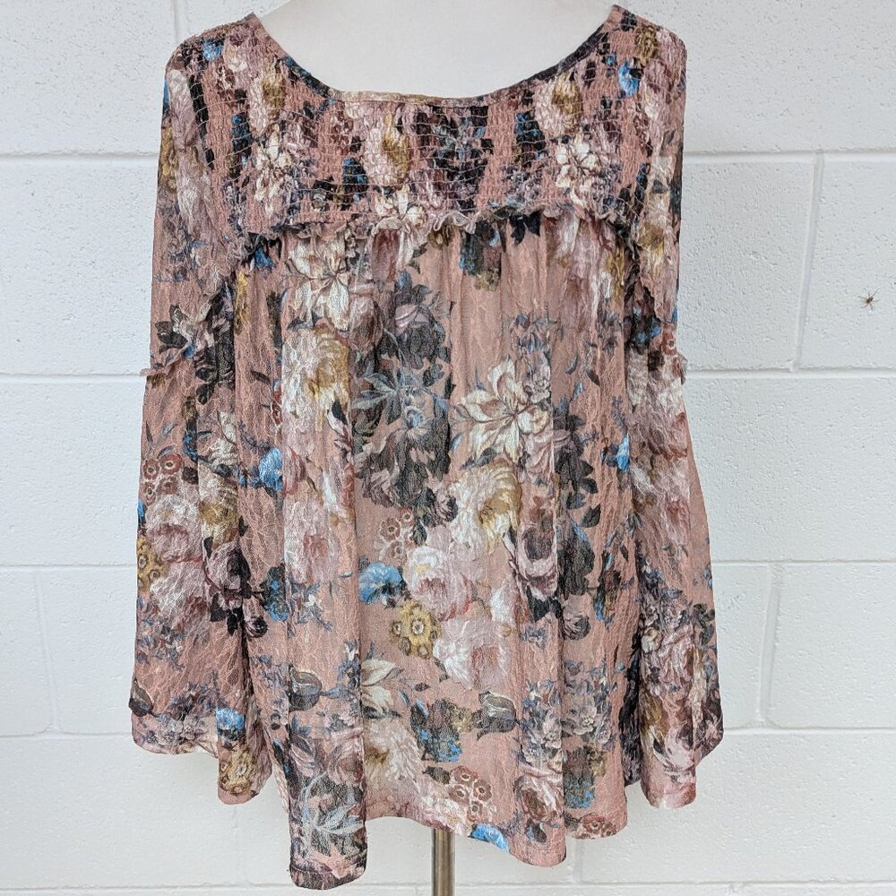 Akemi + Kin by Anthropologie Semi-Sheer Blouse, Large